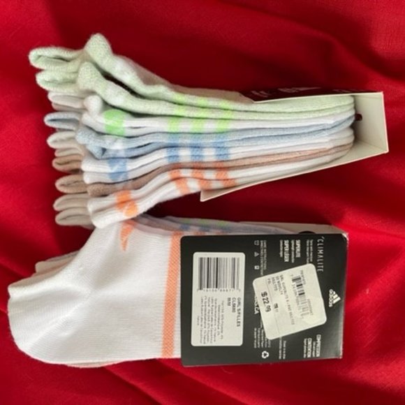 BRAND NEW adidas Girls' Superlite No Show Neon Sock - 2-PACKS,12 PAIRS - Picture 2 of 2